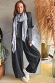 Arbi Needlecord Lantern Barrel Pant Charcoal